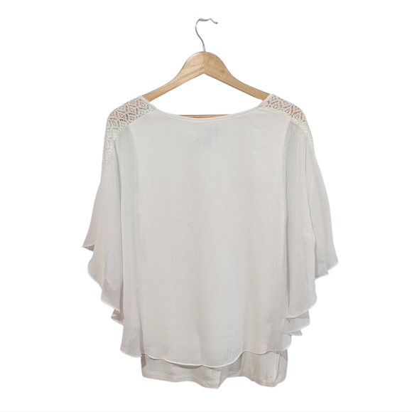 Alyx White Overlay Sheer Blouse Size Large - Picture 2 of 9